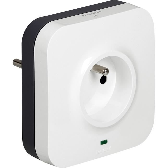 Prise Parafoudre MURATORE 1 Sortie - 130 Joules - Protection TV Et Décodeur - 3500W