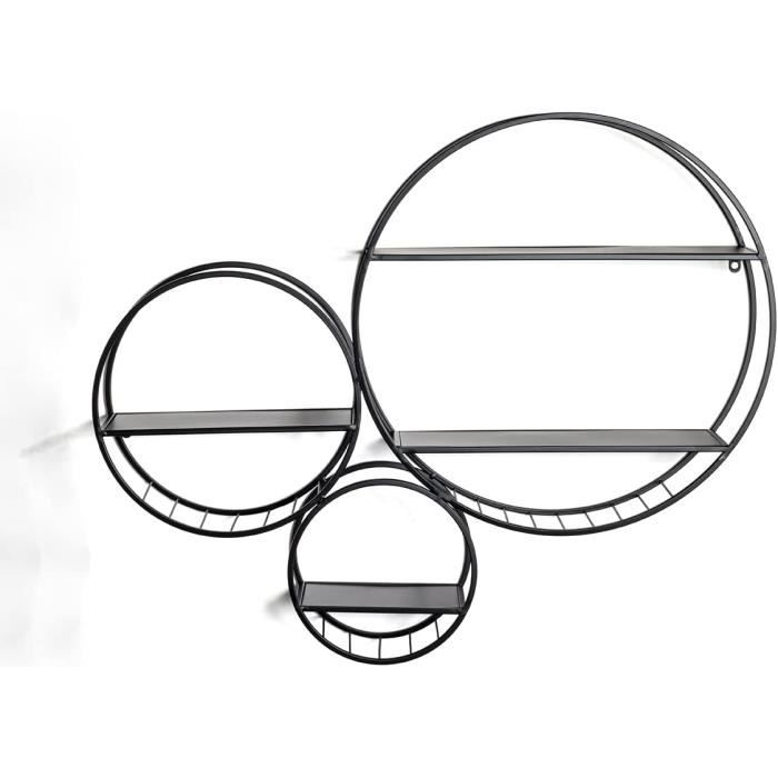 Etagère murale en métal noir SPACEO, H.6 cm x L.60 cm x P.20 cm | Leroy