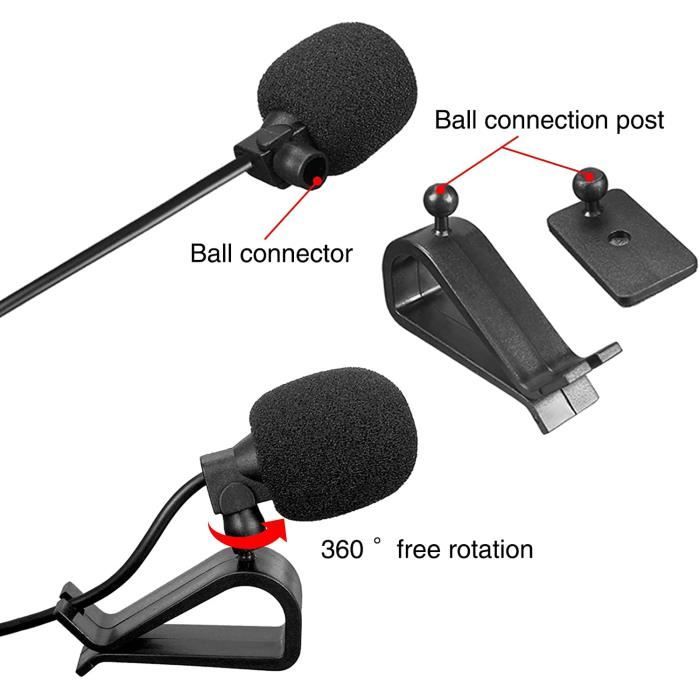 Nouveau microphone externe compatible Bluetooth de 2,5 mm pour la radio  stéréo De pionnier de la voiture