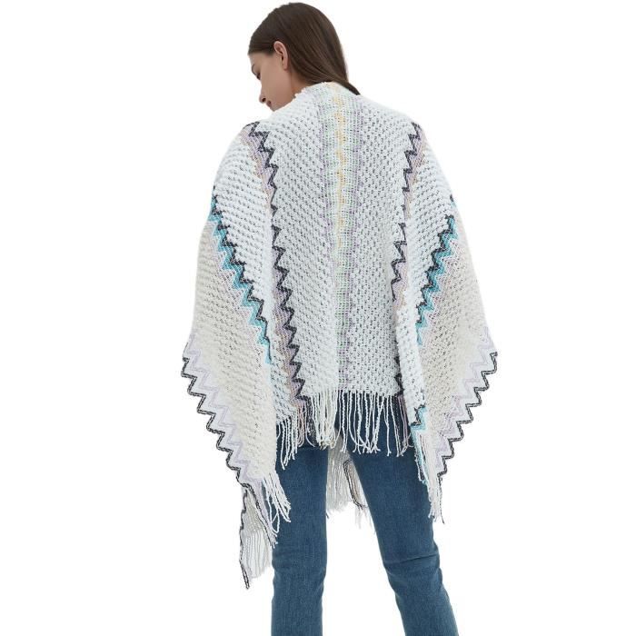 Chale Femme Poncho Hiver Chaud Grosse Echarpe Châles Laine