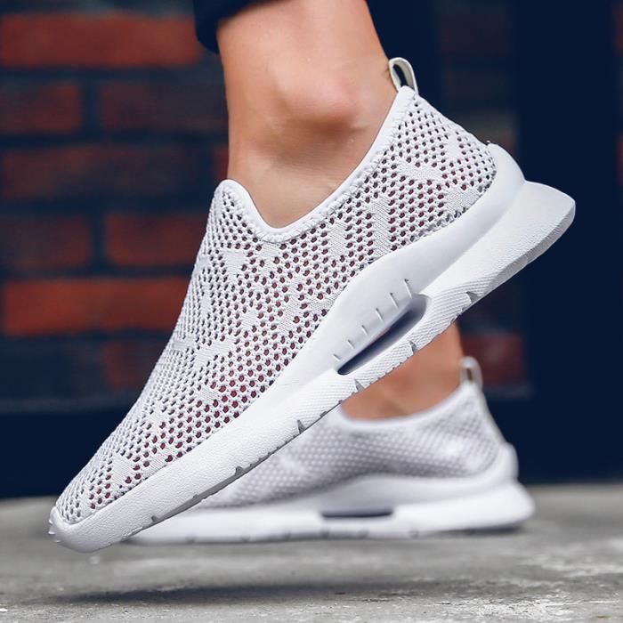 Chaussures Hommes Casual Sauvages Ete 2018 Blanc Synthetique Lacets