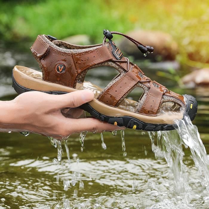 Sandales cuir homme fermées top