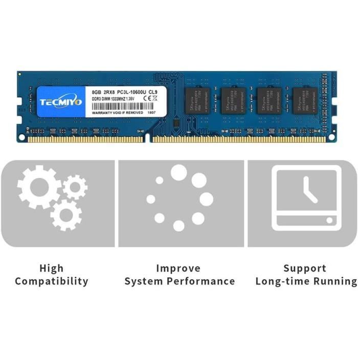 Timetec 16GB KIT(2x8GB) DDR3 1333MHz PC3-10600 Non-ECC Unbuffered 1.5V CL9 2Rx8 Dual Rank 240 Pin UDIMM PC Desktop Computer Memory RAM Module Upgrade ( 16GB KIT(2x8GB)) At - Foto 9