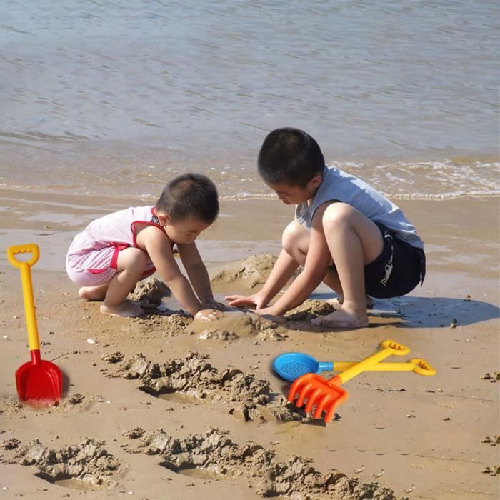 Pelle de plage manche bois en plastique 36 cm jeux jouet plage pas cher  Neuf