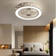 Ventilateur lampe Plafonnier à LED moderne minimaliste chambre plafonnier salon LED lumière Fan plafonnier avec télécommande-3