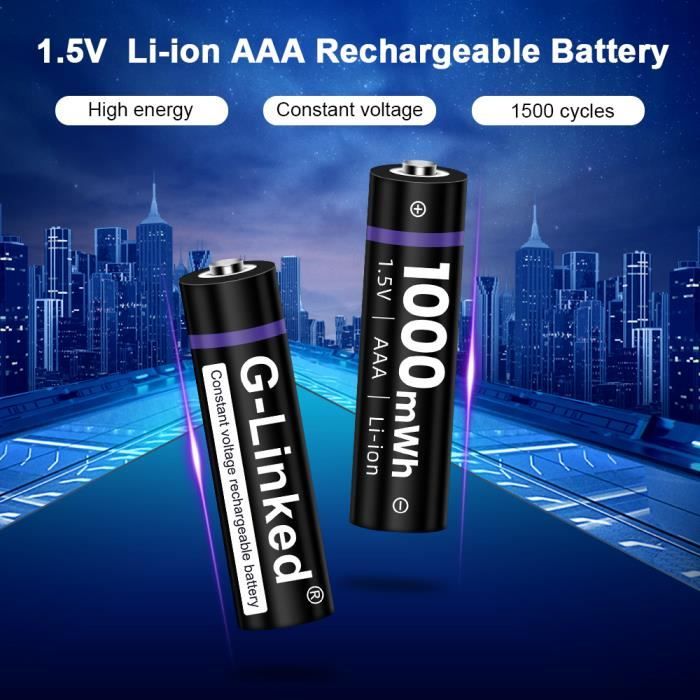 6 pièces AAA 1.5v--batterie Lithium ion Rechargeable, 1.5V, AAA