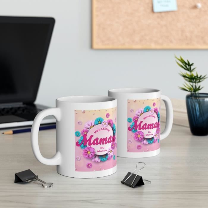 Mug Fête des mères - Idée cadeau La meilleure Maman du monde - Tasse ...