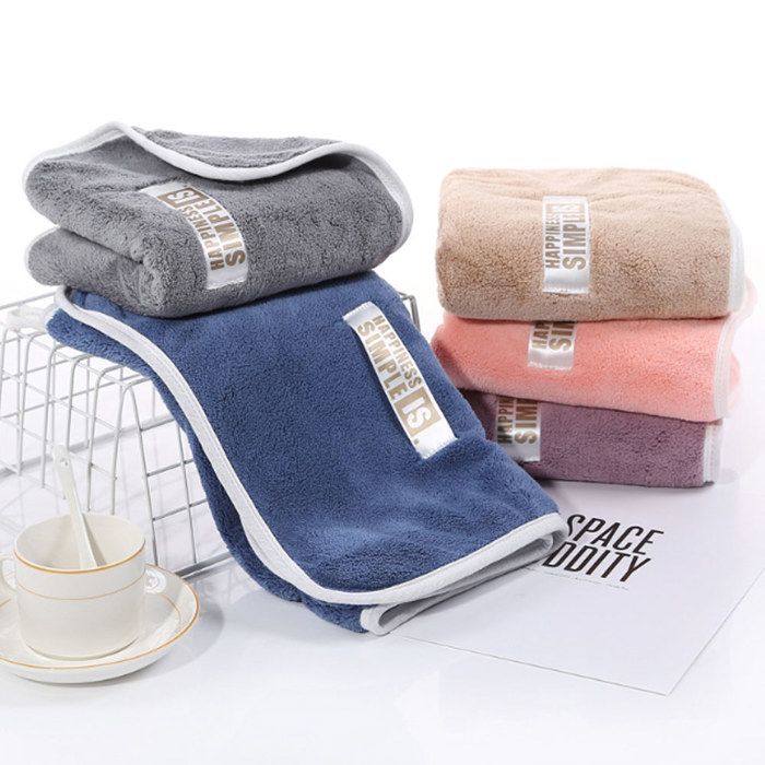 Ensemble Serviette Pour Le Visage + Serviette De Bain – Ensemble Cadeau En Velours Corail Doux Et Absorbant (D, 1 Ensemble