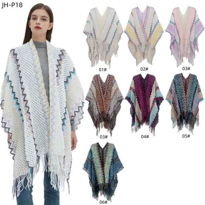 KBOPLEMQ Poncho D'hiver Pour Femme - Style Rétro Bohème