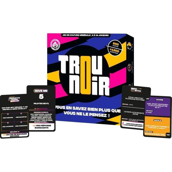 ATM Gaming : Trou Noir - Jeu De Societe - Jeu D'ambiance Et De Strategie Quiz Culture Generale Entre Amis Ou En Famille Jeu De Societe Adulte 2 A 16 Joueurs Jeu De Cartes Des 14 Ans