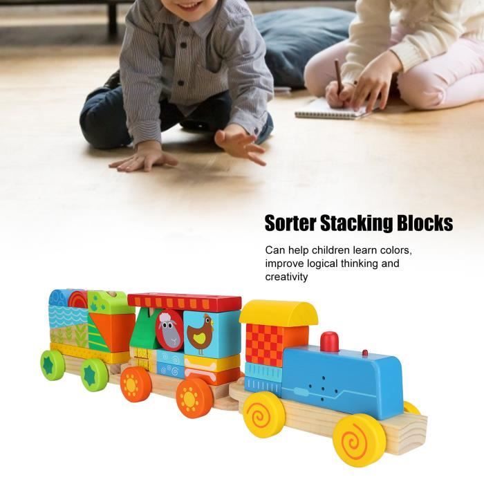 Train en bois à tirer 123 jouet éducatif enfant de qualité