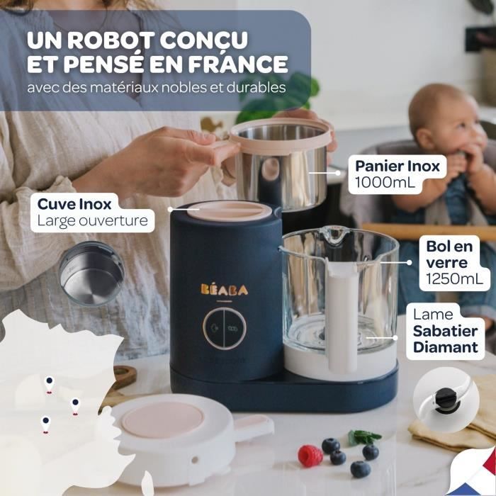 Robot culinaire bébé BEABA Babycook Neo - Cuit à la vapeur, mixe,  décongèle, réchauffe - Night Blue - Cdiscount Puériculture & Eveil bébé