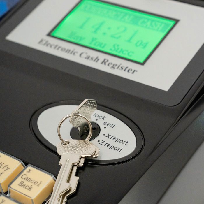 Caisse Enregistreuse Électronique MINRS - 48 Touches, Affichage Double Écran, Détection Faux Billets - Pour Commerce