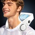 Climatiseur De Cou Portable-Ventilateur Sans Pale & Mains Libres 5500Mah Batterie,Casque Collier Visage Ventilateur Air Froid 5 Vi