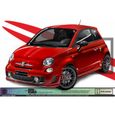 Fiat 500  - ROUGE - Kit complet abarth Capot hayon toit   - Tuning Sticker Autocollant Graphic Decals-0