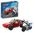 LEGO® City 60392 La Course-Poursuite de la Moto de Police, Jouet Voiture de Course et 2 Policiers-0