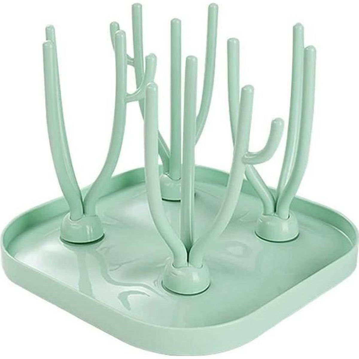 Égouttoir à Biberon Pliable 12 Branches | Boîte De Rangement Portable | Pour Séchage Biberons, Tétines Et Gobelets (Bleu Clair) - 2