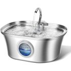 ETHNICS ORIGINS Gianno Store-Fontaine inox 3.2L, fenêtre d’eau, automatique, 1 brosse incluse, chats/chiens