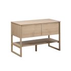 Meuble de salle de bain double vasque en bois de chêne naturel 120 cm Atoll - MOB-IN