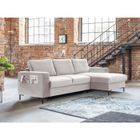 BESTMOBILIER Lilly - Canapé d'angle droit - 4 places - convertible avec coffre - en velours - Beige