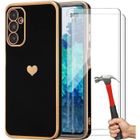 Coque de protection - Booling - pour Samsung Galaxy S20 FE - avec 2 Verrs Trempés - Motif Cœur - Noir