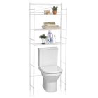 IDIMEX Etagère de salle de bain MARSA meuble de rangement au-dessus des toilettes wc ou lave-linge avec 3 tablettes, en métal laqué blanc
