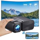 EKASN Mini Vidéoprojecteur C11 Wifi Portable 4K 1080P HD Projecteur LED LCD Cinéma HD-IN USB AV -Noir