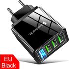 SURENHAP Chargeur - QC 3.0 - Noir - Charge rapide - Protection surintensité - Adaptateur USB Hub LED
