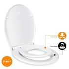 Abattant WC Familial TODOT avec lunette de Toilette siège Enfant Magnétique, Frein de Chute et Charnière Réglable en Polyéthylène