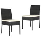 vidaXL Chaises de salle à manger de jardin 2 pcs Résine tressée Noir