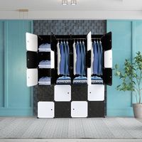 Armoire de Chambre à rangement - ALIGHTUP - DIY 20 Cubes 5 étages - Blanc et Noir