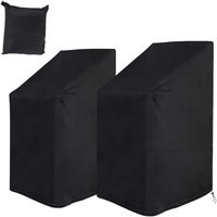 Housse de Chaise de Jardin - Marque - Protection pour Chaises Empilables - Noir - 75x75x120cm