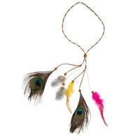 Bandeau de tête plumes multicolores adulte - Déguisement