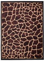 TAPISO Tapis Salon Poils Courts ATLAS Marron Beige Noir Girafe Polypropylène Intérieur 180x250 cm