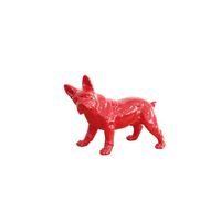 Boston terrier en polyrésine rouge, 43x19x32 cm - 50221011410392