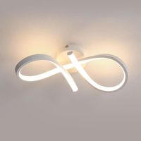 DELAVEEK Plafonnier LED Design Moderne Blanc Chaud 3000K Lampe De Plafond Pour Salon Chambre À Coucher Salle À Manger Bureau Blanc