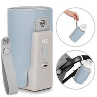 Lionelo Thermup Go Plus - Chauffe-Biberon Portable-  Sans BPA - 38-50 °C - Charge USB - Batterie jusqu’à 8 h - Bleu