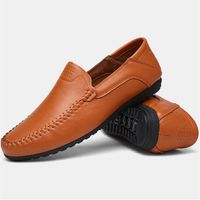 Chaussures homme en cuir  nouvelle marque de luxe moccasin Antidérapant Loafer moccasins homme cuir Grande Taille 44