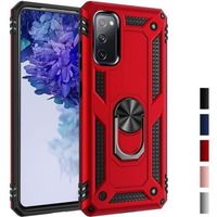 Coque Samsung S20 FE 5G, 360 Degrés Rotation Ring Holder Stand 2 en 1 Protection Case Housse pour Samsung Galaxy S20 FE 5G, Rouge