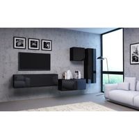 Ensemble de meubles de salon 3 VIVO - noir/noir brillant - style moderne
