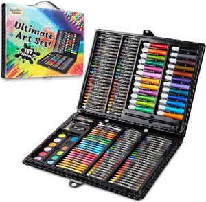 JEU DE COLORIAGE - DESSIN - POCHOIR Multicolore Malette Dessin Enfant 187pcs Crayons d