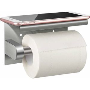 Porte-rouleaux Papier Toilette Sans Perçage - Blanc, Métal - Support Mural Pour 3 Rouleaux - Adhésif Puissant Pour Carrelage, Verre