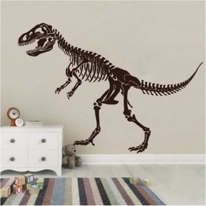 T-Rex Squelette Sticker Muraux Dinosaure fossile Autocollant Mural Enfants 