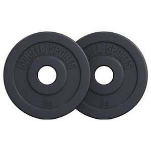 HALTÈRE - POIDS Paire de disques en plastique de 5 KG (2 x 5 KG) - 50-51 mm