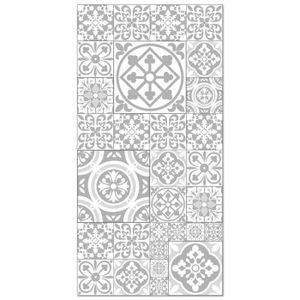 TAPIS Tapis Vinyle Panorama Carreaux Ciments Talavera Gris 80x200 cm - Tapis pour Cuisine, Bureau et Salon en PVC