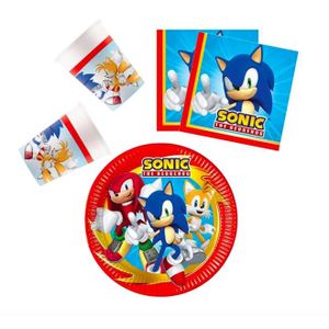 Ensemble de Fête d'anniversaire Sonic 86 PCS Fournitures de Fête  d'anniversaire pour Enfants, kit Vaisselle de Fête avec Ballons Bannière  Nappe