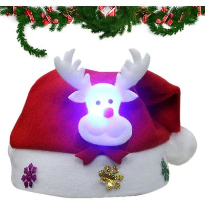 Bonnet De Noël LED Personnalisable Avec Patchs Lettres - Pour Adultes, Nécessite 2 Piles AA (non Fournies), Pour Fêtes