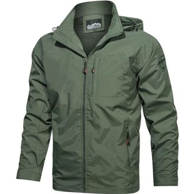 Veste Imperméable Homme à Capuche - Blouson Moto Automne Hiver Coupe-Vent Militaire Chaud Et Résistant
