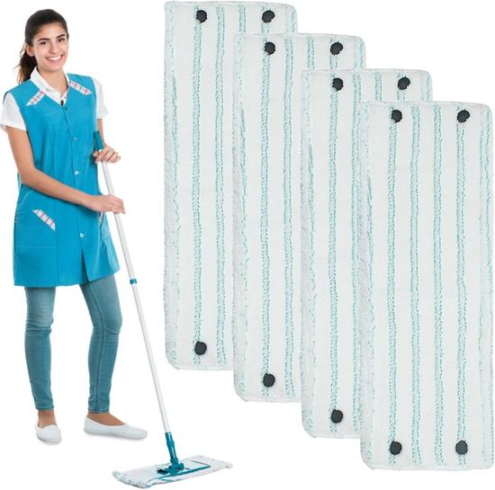 2 Housses Microfibre Leifheit Clean Twist M - Rechange Pour Balai Essuie-glace