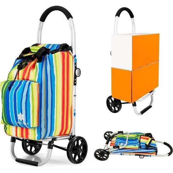 Chariot De Courses Pliable Go Four, Quatre Roues, Noir[J273